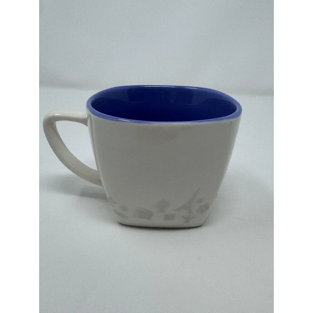 Set of 3 Coffee Bean & Tea Leaf Square Mugs 10, 8, 4oz Ceramic Multi Color